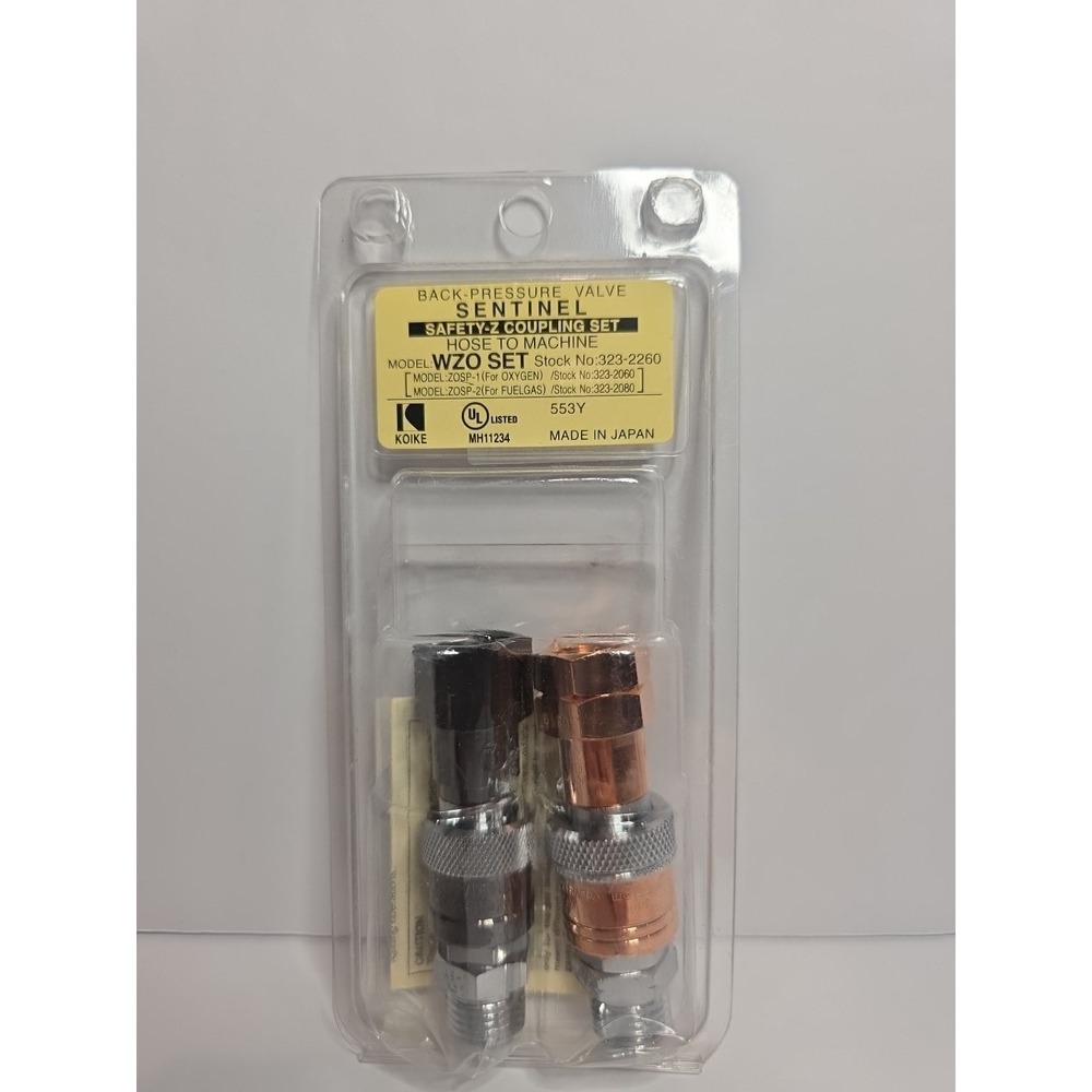 Koike ZA3232260 Sentinel WZO Oxy Fuel Quick Connect‎ Couplers